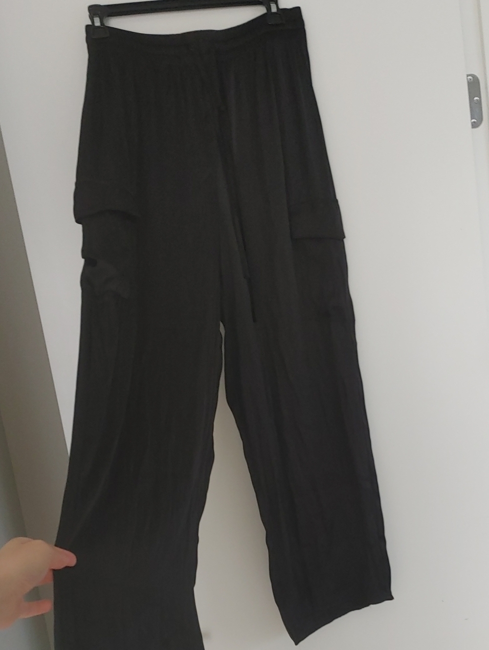 Rachel Zoe Black Satin Cargo Pants